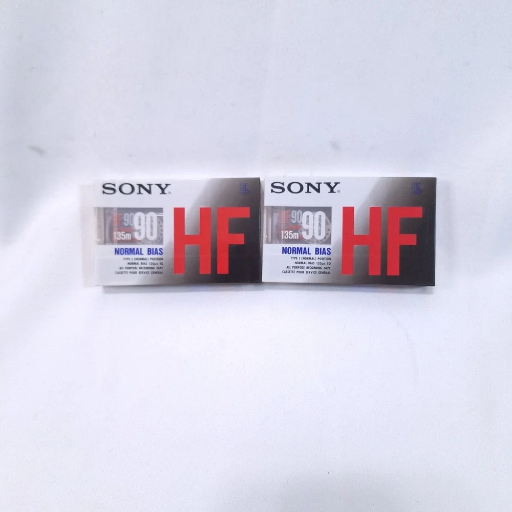 2 Pack Sony HF Normal Bias‎ Type I Cassette Tapes 90 Minute Sealed Blank